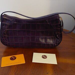 Vintage Monsac Original Faux Croc Handbag Purse Style CF0419 Color Purple EUC
